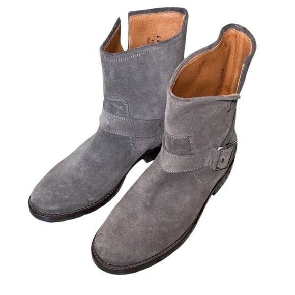 Frye Womens Hannah Engineer Suede Ankle Bootie Boots Gray Size 6B NWOT - Picture 1 of 7